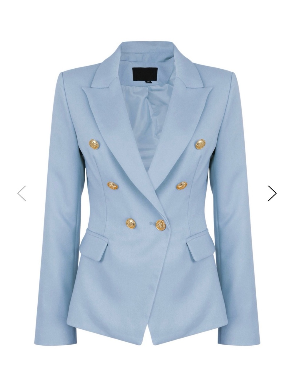 Light Blue Double Breasted Blazer with Golden Buttons Size US 2
